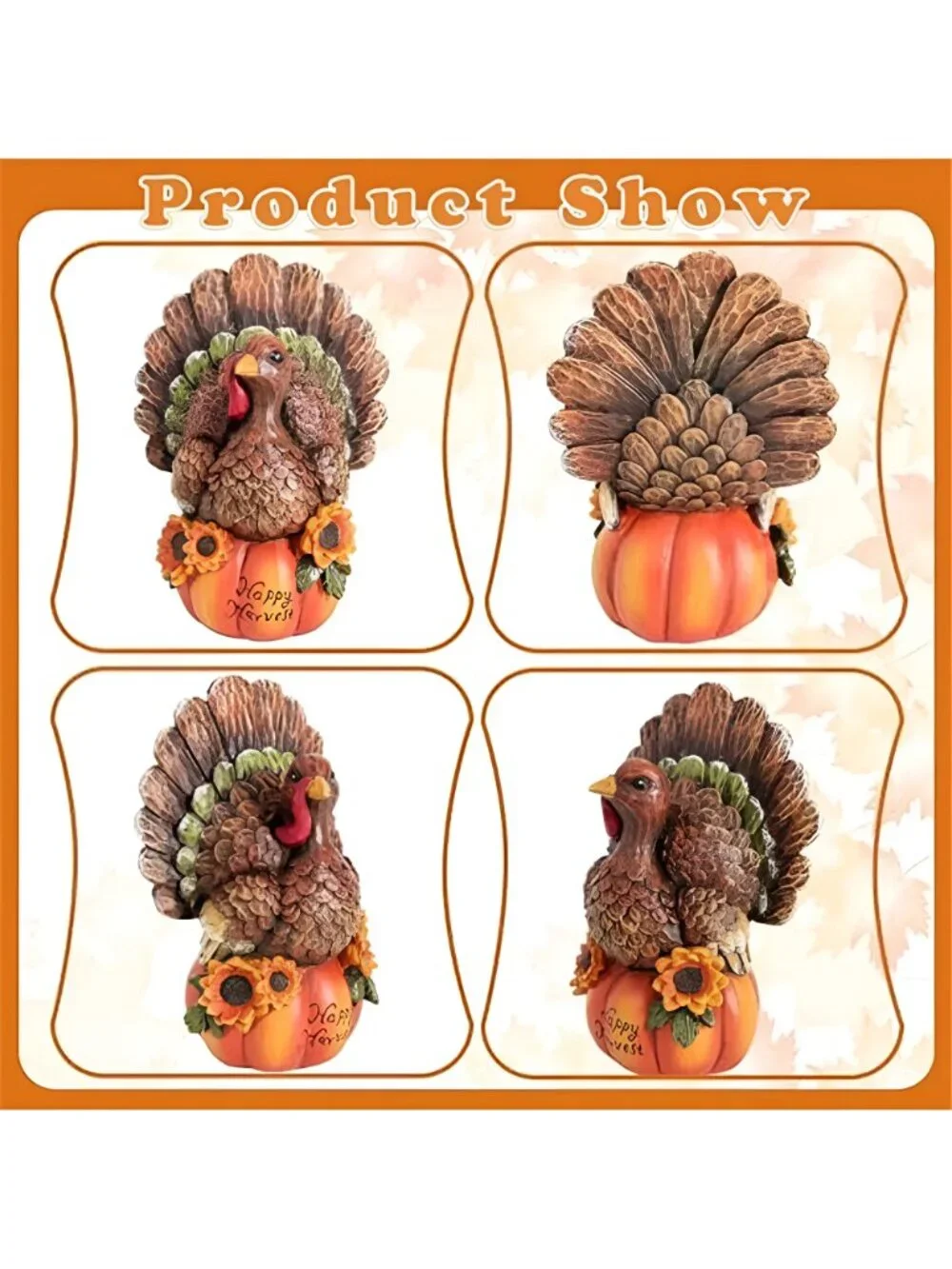 Thanksgiving Table Decor Fall Harvest Turkey Figurine for Home Decro